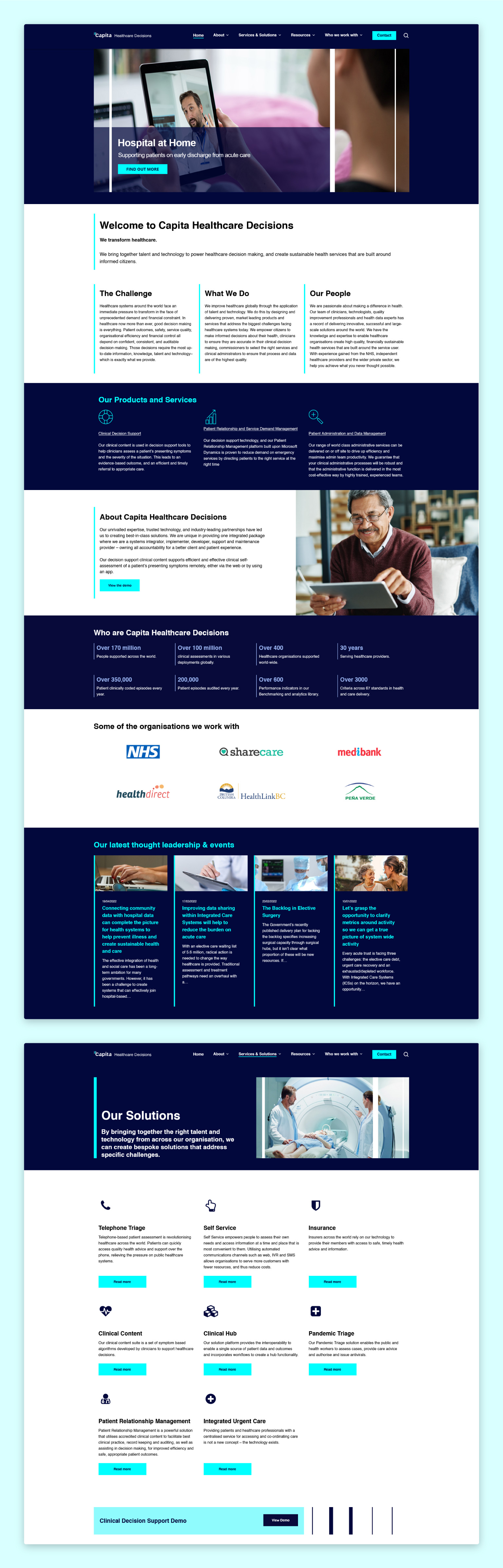 Capita Health Care website screen shot