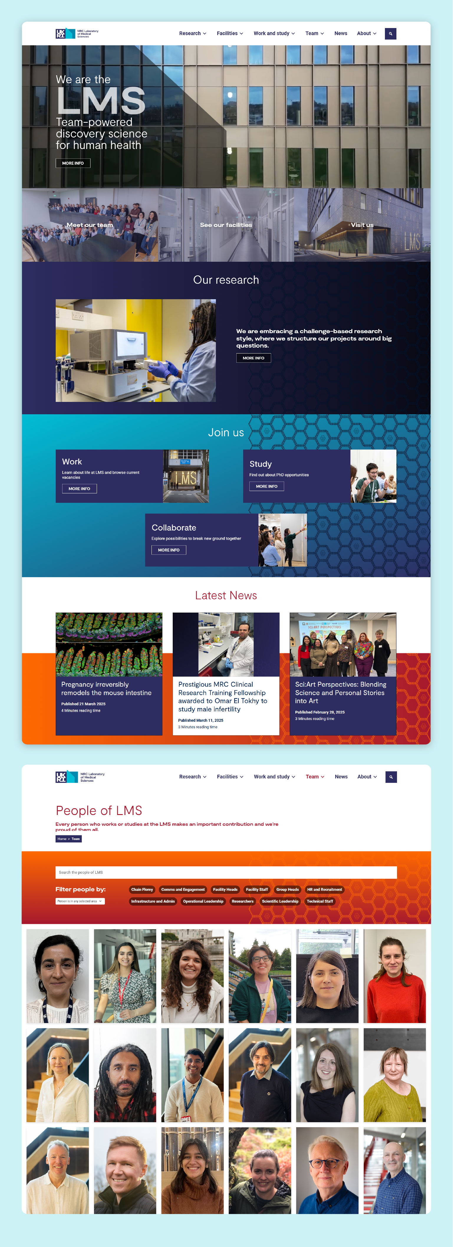 LMS website screenshots
